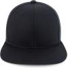 imageTrendy Apparel Shop 100 Cotton Plain Structured 6 Panels Flatbill Snapback Baseball CapBlack