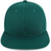 imageTrendy Apparel Shop 100 Cotton Plain Structured 6 Panels Flatbill Snapback Baseball CapHunter Green