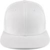 imageTrendy Apparel Shop 100 Cotton Plain Structured 6 Panels Flatbill Snapback Baseball CapWhite