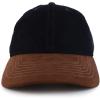 imageTrendy Apparel Shop 2 Tone 100 Cotton with Synthetic Suede Visor Baseball CapBlack Brown