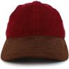 imageTrendy Apparel Shop 2 Tone 100 Cotton with Synthetic Suede Visor Baseball CapBurgundy Brown