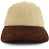 imageTrendy Apparel Shop 2 Tone 100 Cotton with Synthetic Suede Visor Baseball CapSand Brown