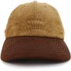 imageTrendy Apparel Shop 2 Tone 100 Cotton with Synthetic Suede Visor Baseball CapTan Brown