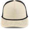 imageTrendy Apparel Shop 5 Panel Foam Front Ripstop Trucker Snapback CapKhaki Black