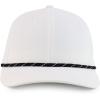 imageTrendy Apparel Shop 6 Panel Mid Profile Hybrid Perforated Cap with RopeWhite