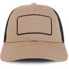 imageTrendy Apparel Shop 6 Panel Patch Mesh Back Trucker Baseball CapKhaki Black