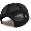 imageTrendy Apparel Shop 6 Panel Patch Mesh Back Trucker Baseball CapKhaki Black