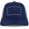 imageTrendy Apparel Shop 6 Panel Patch Mesh Back Trucker Baseball CapNavy Grey
