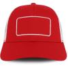 imageTrendy Apparel Shop 6 Panel Patch Mesh Back Trucker Baseball CapRed White