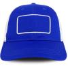 imageTrendy Apparel Shop 6 Panel Patch Mesh Back Trucker Baseball CapRoyal White