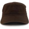 imageTrendy Apparel Shop Cotton Army Cap Military Flat Top Adjustable Baseball CapBrown