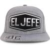 imageTrendy Apparel Shop El Jefe Embroidered Flatbill Snapback CapHeather Grey
