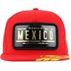 imageTrendy Apparel Shop Mexico States Auto License Plate Theme Flat Bill Snapback CapMexico Red 2