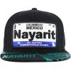 imageTrendy Apparel Shop Mexico States Auto License Plate Theme Flat Bill Snapback CapNayarit Black