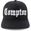 imageTrendy Apparel Shop Old English Compton City 3D Embroidered 5 Panel Snapback CapBlack