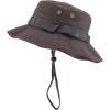 imageTrendy Apparel Shop Outdoor Cotton Boonie Bucket Hat with Chin StringCharcoal