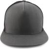 imageTrendy Apparel Shop Plain Structured 5 Panel Mesh Back Flat Bill Snapback CapDark Grey