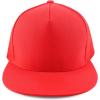 imageTrendy Apparel Shop Plain Structured 5 Panel Mesh Back Flat Bill Snapback CapRed