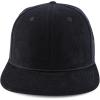 imageTrendy Apparel Shop Structured Cotton Corduroy 6 Panel Flat Bill Snapback CapBlack