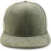 imageTrendy Apparel Shop Structured Cotton Corduroy 6 Panel Flat Bill Snapback CapOlive
