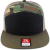 imageTrendy Apparel Shop Structured High Profile 7 Panel Flat Bill Mesh Back Snapback CapBlack Camo Loden