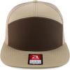 imageTrendy Apparel Shop Structured High Profile 7 Panel Flat Bill Mesh Back Snapback CapBrown Khaki