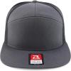 imageTrendy Apparel Shop Structured High Profile 7 Panel Flat Bill Mesh Back Snapback CapCharcoal Black