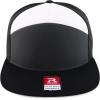 imageTrendy Apparel Shop Structured High Profile 7 Panel Flat Bill Mesh Back Snapback CapCharcoal White Black