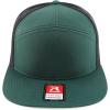 imageTrendy Apparel Shop Structured High Profile 7 Panel Flat Bill Mesh Back Snapback CapDark Green Black