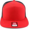 imageTrendy Apparel Shop Structured High Profile 7 Panel Flat Bill Mesh Back Snapback CapRed Black