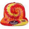 imageTrendy Apparel Shop Tie Dye Printed Mesh Back Flat Bill Snapback CapRed