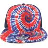 imageTrendy Apparel Shop Tie Dye Printed Mesh Back Flat Bill Snapback CapRed Royal