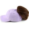 imageTrendy Apparel Shop Womens Pigment Dyed Baseball Cap with Patterned UndervisorLavender Stripes