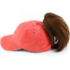imageTrendy Apparel Shop Womens Pigment Dyed Baseball Cap with Patterned UndervisorSherbet Stripes