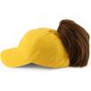imageTrendy Apparel Shop Womens Pigment Dyed Baseball Cap with Patterned UndervisorYellow Polka Dots
