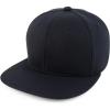 imageTrendy Apparel Shop 100 Cotton Plain Structured 6 Panels Flatbill Snapback Baseball CapBlack