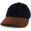 imageTrendy Apparel Shop 2 Tone 100 Cotton with Synthetic Suede Visor Baseball CapBlack Brown