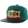 imageTrendy Apparel Shop 3D Gold Mexico Embroidered License Plate Theme Flatbill Snapback CapDark Green Black