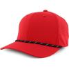 imageTrendy Apparel Shop 6 Panel Mid Profile Hybrid Perforated Cap with RopeRed