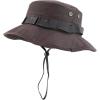 imageTrendy Apparel Shop Outdoor Cotton Boonie Bucket Hat with Chin StringCharcoal