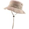 imageTrendy Apparel Shop Outdoor Cotton Boonie Bucket Hat with Chin StringKhaki