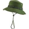 imageTrendy Apparel Shop Outdoor Cotton Boonie Bucket Hat with Chin StringOlive