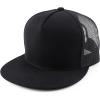 imageTrendy Apparel Shop Plain Structured 5 Panel Mesh Back Flat Bill Snapback CapBlack