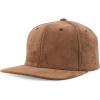 imageTrendy Apparel Shop Plain Suede Flat Bill Snapback CapDark Brown