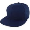 imageTrendy Apparel Shop Structured Cotton Round Flat Visor Snapback Baseball CapNavy