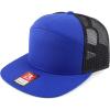 imageTrendy Apparel Shop Structured High Profile 7 Panel Flat Bill Mesh Back Snapback CapRoyal Black