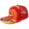 imageTrendy Apparel Shop Tie Dye Printed Mesh Back Flat Bill Snapback CapRed