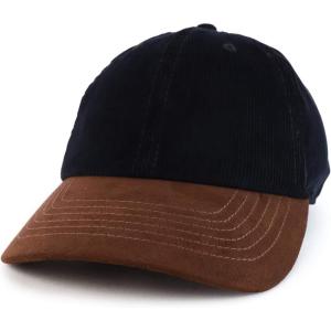 imageTrendy Apparel Shop 2 Tone 100 Cotton with Synthetic Suede Visor Baseball CapBlack Brown