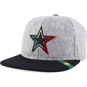 imageTrendy Apparel Shop 3D Star Embroidered Flat Bill Snapback CapHgrey Black