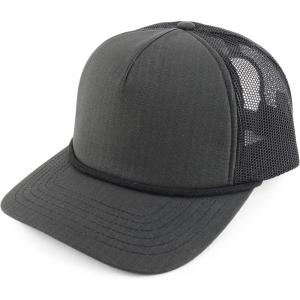 imageTrendy Apparel Shop 5 Panel Foam Front Ripstop Trucker Snapback CapCharcoal Black